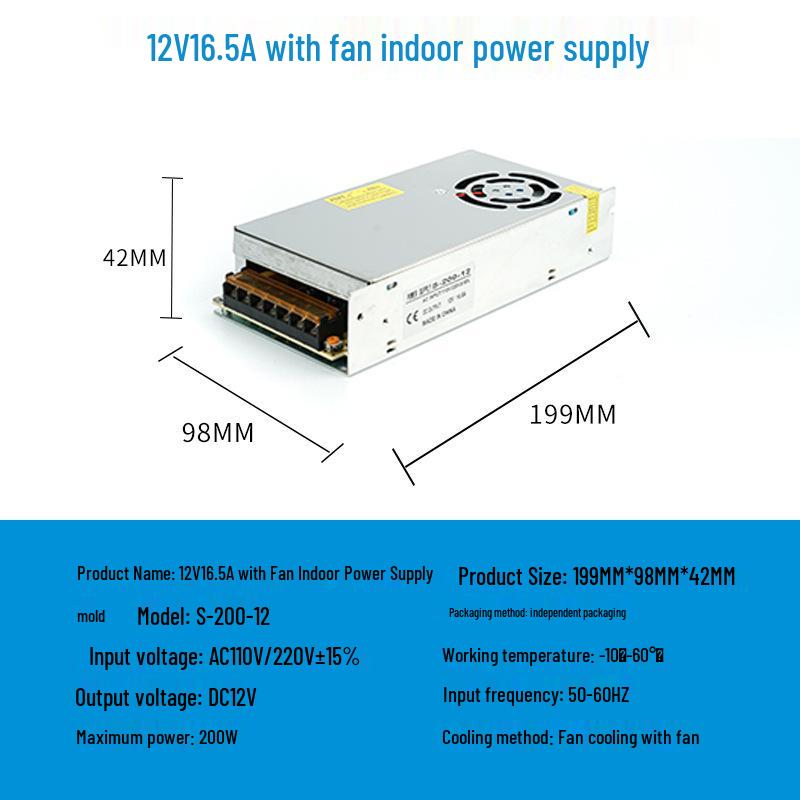 220V To 12V/24V/5V DC Power Supply for LED Strip Lights - 5A/10A/30A, 60W Transformer
