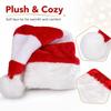 Christmas Plush Santa Hat with Red and Green Patchwork and Red and Design for Holiday Parties