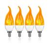 Pachet 4 Becuri LED E14 3W Bec cu Efect de Flacără cu 3 Moduri de Iluminare Bec Decorativ