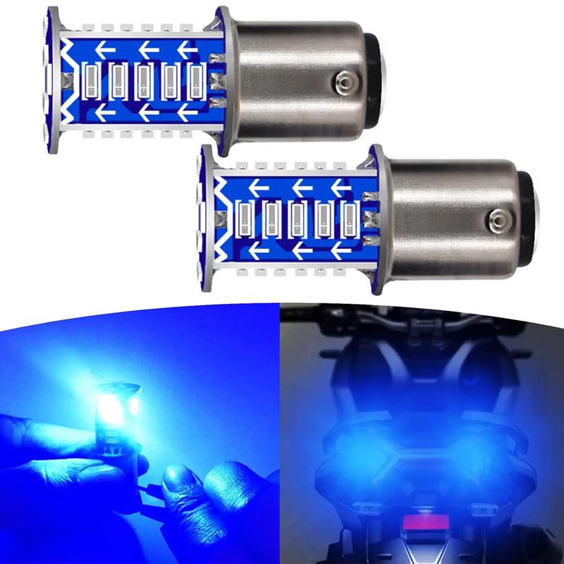 2pcs 1157 BAY15D Motorcycle 30SMD DRL LED Brake Parking Lamp Reversing Turn Signal Flash Taillight Motorbike Bulb Accessories