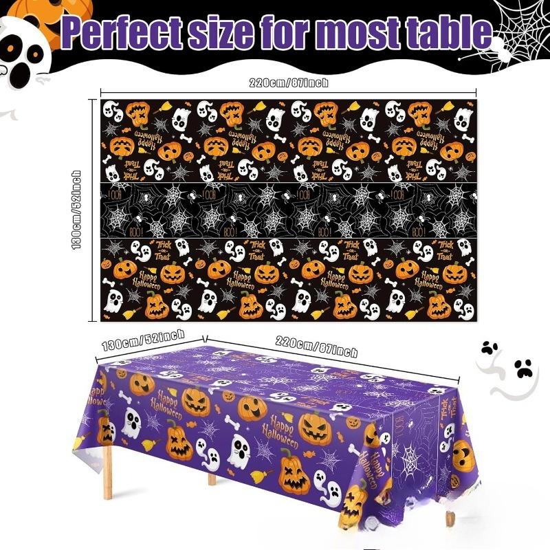 Halloween Pumpkin Ghost Spider Web Party Decoration Tablecloth Skull Candy Event Party Decoration Supplies Banner Baby Shower