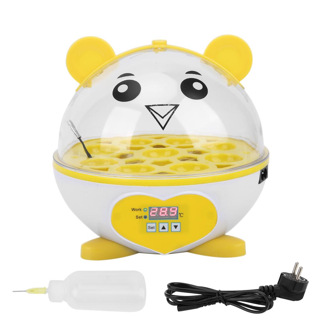 SemiAutomatic Incubator Household Small 9 Eggs Incubator for Chicken Duck Bird Pigeon Quail (Pink )