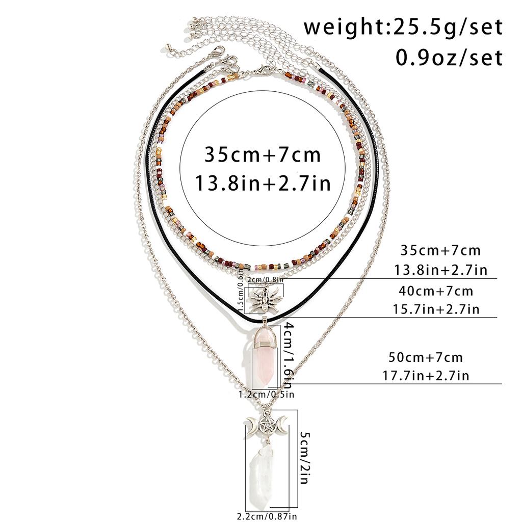 Salircon Bohemian Mixed Color Seed Bead Beaded Necklace Gothic Metal Spider Pendant Multi layered Necklace Women's Y2K Jewelry