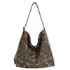 Leopard Print Canvas Bag Women's New Korean Autumn and Winter Large-capacity Commuting Shoulder Bag Tote Bag Lazy Loose Tote Bag