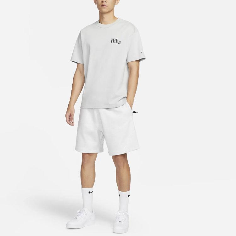 Nike Solo Swoosh Solid Color Logo Elastic Waist Sports Shorts Men Bottoms White DV3055-051