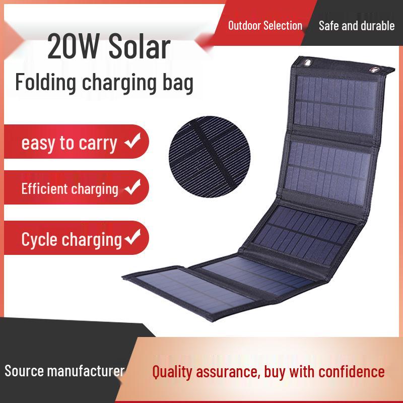 20W Waterproof Solar Charging Foldable Bag for Outdoor Travel