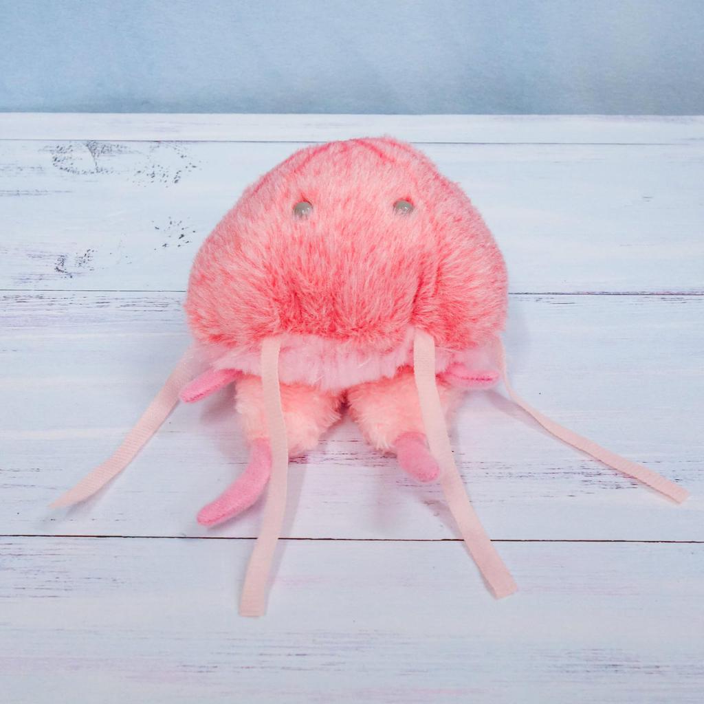 Naitou Design Underwater Walk Pochamaru Plush Toy, Small, Jellyfish Series, Red Jellyfish, Ages 6+, Total Height: Approx. 14cm