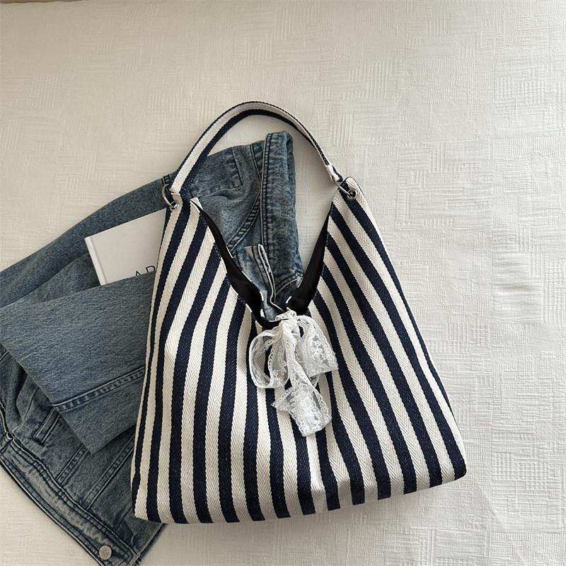 

Fashionable Korean Vintage Shoulder Bag Versatile Large Capacity Tote For Casual Daily Use синій