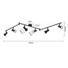 Plafonnier - NETTLIFE - Spot de plafond 6 flammes - Noir - Métal - GU10 orientables