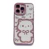 Electroplating Three-dimensional Point Drill Cute Cat iPhone16Promax Mobile Phone Case for Apple 15 Bow 14/13