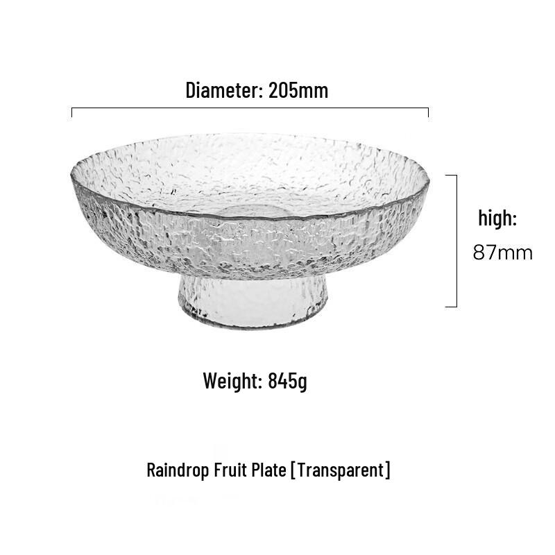 Yude Japanese Hammered Glass Fruit Plate