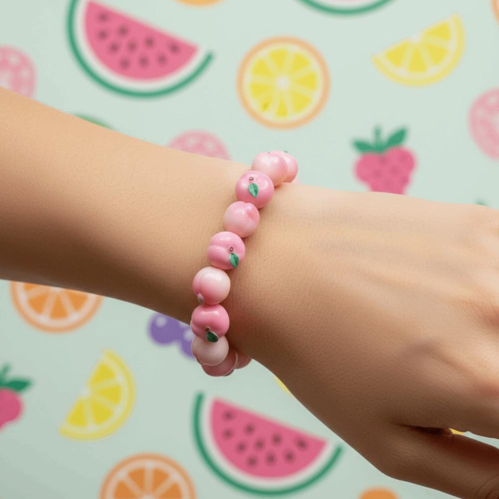 Resin Summer Dopamine Wrist Jewelry Cartoon Y2K Beaded Bracelet Theme Park Travel Outfits