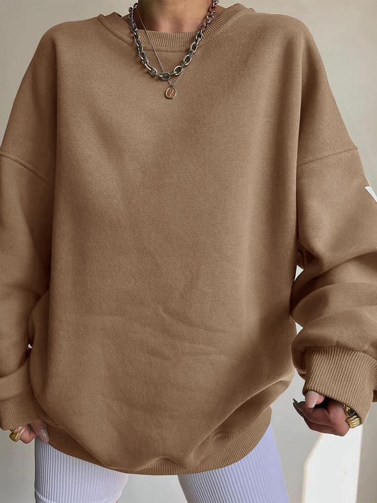Women's Sweatshirt Stylish Print Long-sleeved Top Casual Thick Loose Pullover
