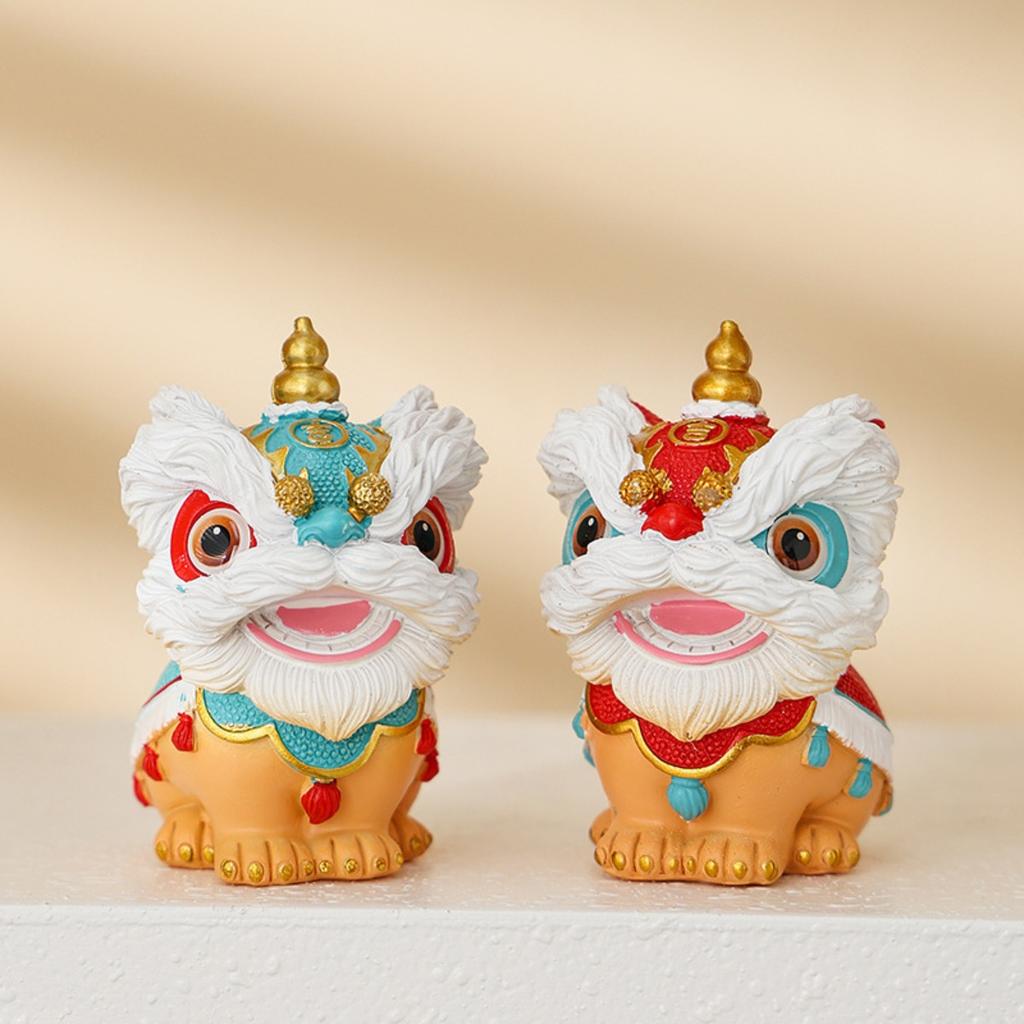 Lion Awakening Ornament, Chinese Style Desktop Decoration, Friend Gift