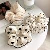 Soft Fabric Scrunchies Hair Tie For Women Girls Round Dot Floral Heart Design Elastic Hair Accessories No Metal Part