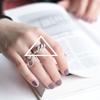 Korean-Style Retro Twist Croissant Ring: Open, Simple Line Design for Women