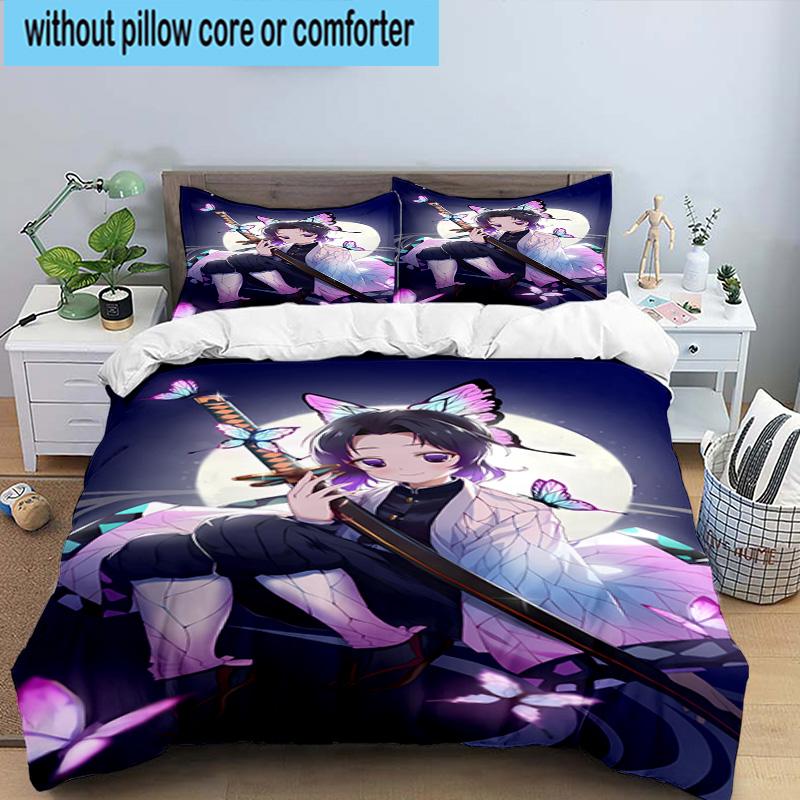 3PCS Vibrant Anime Characters 3pcs Bedding,Including 3PCS Duvet Cover And 2pcs Pillowcases Perfect for Christmas,Ideal for Bedroom, Dormitory