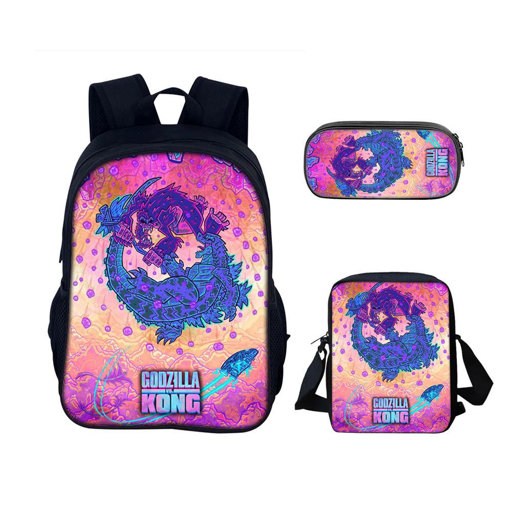 Godzilla Backpack Set With Nylon Material For School And Travel Use