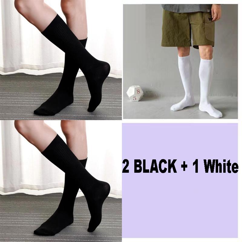 

3 пары/партия, длинные носки, новые осенние мужские носки, черные и белые, корейские, мужские и женские, модные, повседневные, подарочные носки, размер 38-4 SIZE 38-44