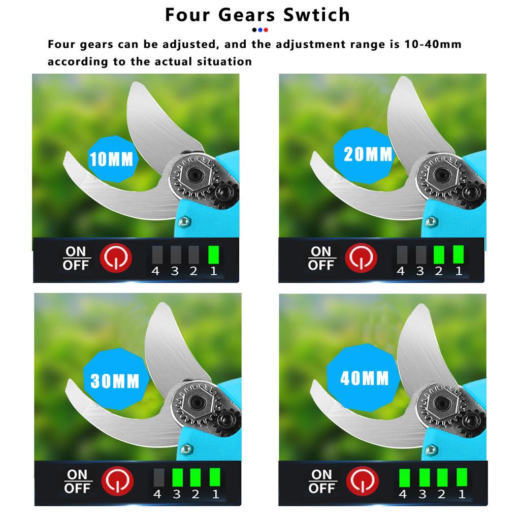 Pruning Shears Efficient Fruit Tree Bonsai Pruning Branche Cutter Blue Brushless Cordless Electric Scissors Extension Pole Pruner
