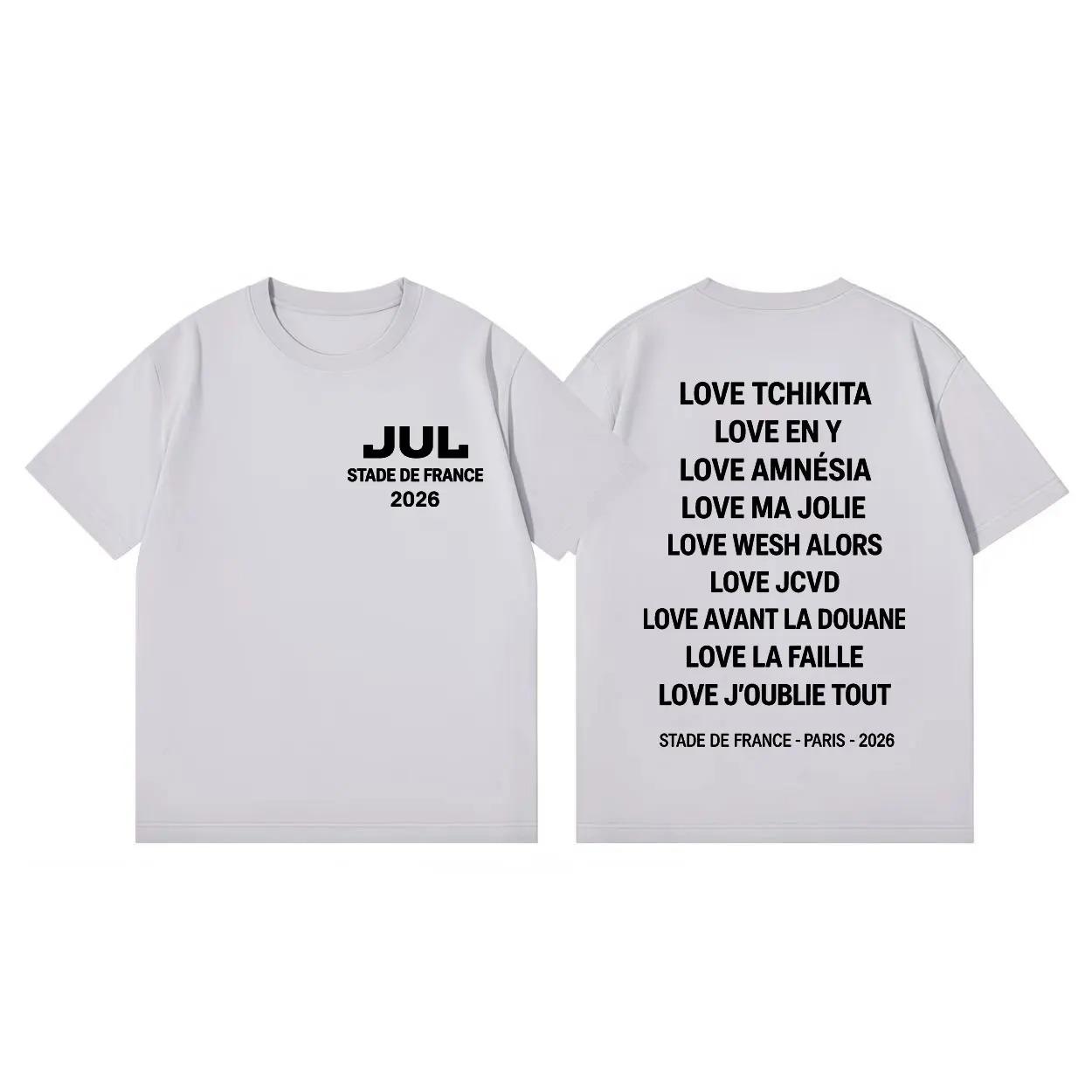 

Unisex Women Fashion Casual Cotton T-shirt Rapper Jul Tour 2026 Double Sided Print T Shirt Harajuku Hip Hop Short Sleeve T-shirts 4XL
