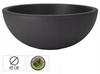 Round black plastic flower pot 40x16 cm