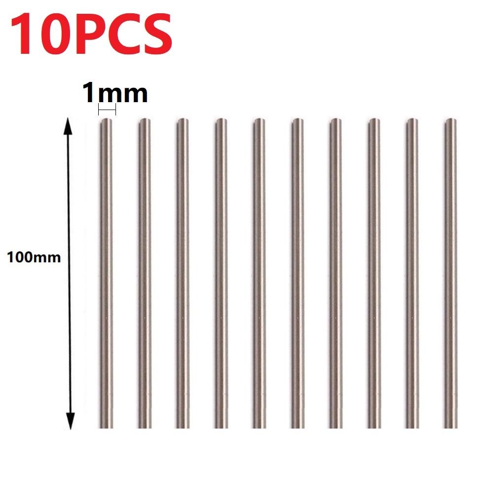 10pcs Straight Shank Metric Round Rod 100mm Lenth Carbide High Speed Steel Rod Lathe Tool 1/1.5/2/2.5/3/3.5/4mm Diameter