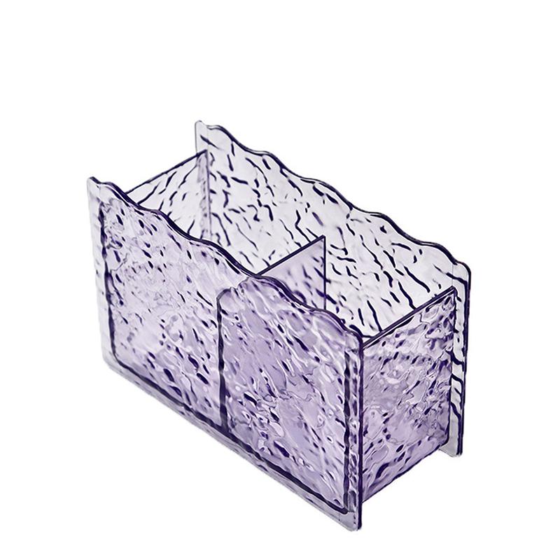 

Акриловый ящик для хранения косметики Water Ripple, держатель для кистей для макияжа, органайзер для помады, карандаша для бровей, подставка для ванной комнаты фиолетовый