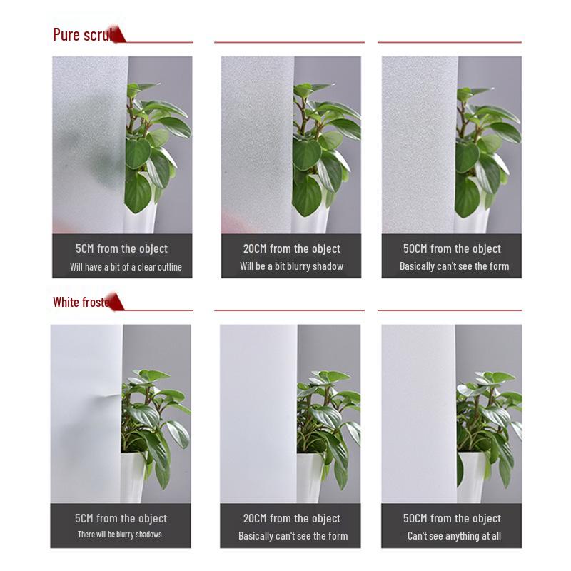 Matowa Folia Statyczna na Okno - Prywatność i Ochrona przed Podglądaniem, Bezklejowa Naklejka na Szkło do Salonu