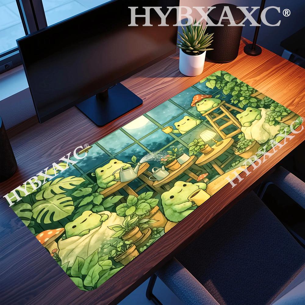 HYBXAXC Cute Frog In the Pond Mouse Pad Large Computer Office Game Table Mat XXL Rubber Nonslip Gaming Keyboard Long Desk Pads