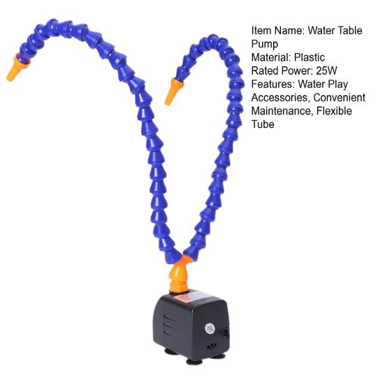 Water Pump for Water Table Silent Water Table Pump with Dual 360-Degree Adjustable Tubes Kids Outdoor Water Table Accessories Pump for Water Play