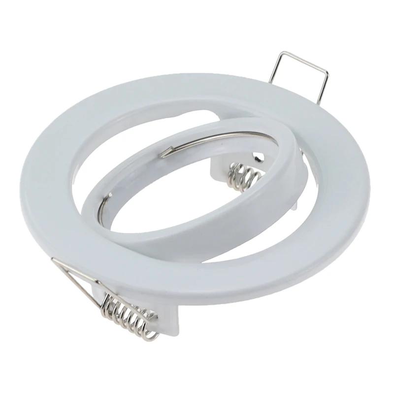 10pcs/lot 3Types Metal Round Adjustable LED Recessed Ceiling Light Frame for GU10 MR16 Bulb Fitting Mounted Spotlights Fixture