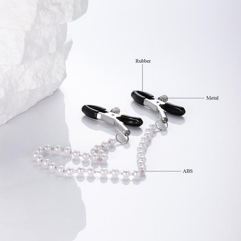 Chain Pearl Breasts White Clip Sex Toys Adjustable Metal Nipple Clip Stimulation Nipple Tools Adult BDSM Sex Toys for Women