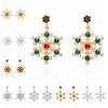 Pearl Christmas Stud Earrings Multicolor Xmas Dangle Earrings Sweet Snowflake Earrings  Holiday