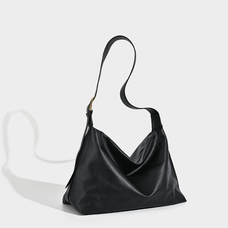 Lazy Style Single Shoulder Bag, Women's High-end Soft Leather Large Capacity Commuting Crossbody Tote Bag