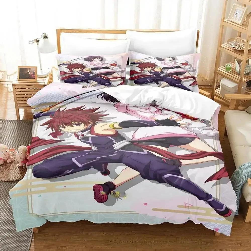 Ayakashi Triangle Beding Set Single Twin Ful Quen King-Sized Dimensionsd Dimensions Bed Linen Set Adult People Kid Bedrom Duvet cover Sets Anime Bed