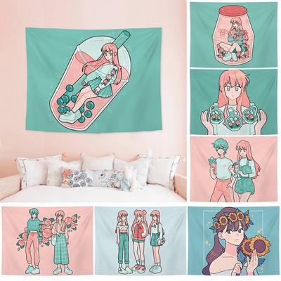 Tapestry Wall Hanging Art Girl   Cloth Painting  Background   Room Decoration