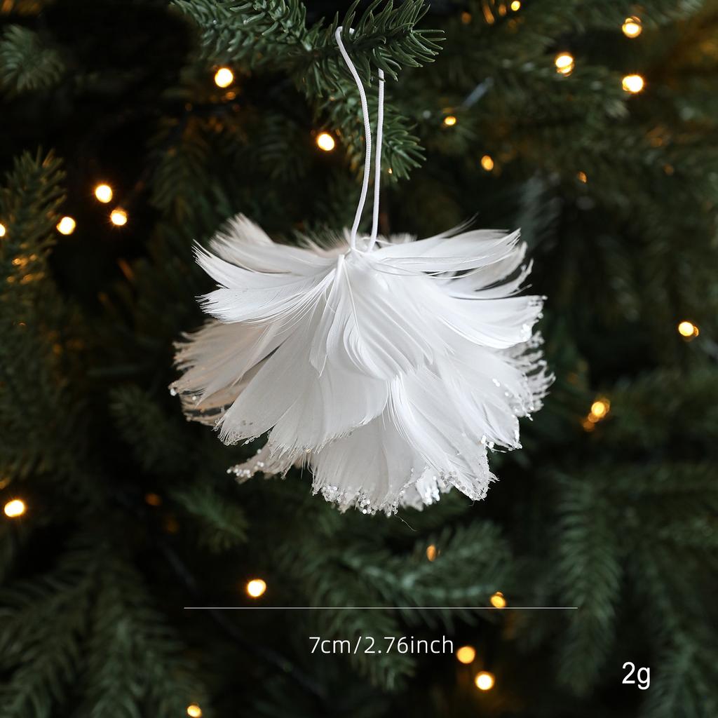 New Pink White Feather Petals Sticky Powder Christmas Foam Balls Christmas Tree Pendants Christmas Decoration Supplies
