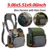 Bolsa de Arnês para Binóculos com Bolsa para Telêmetro e Capa de Chuva Estojo de Binóculos Ajustável de Grande Capacidade para Caça Caminhada