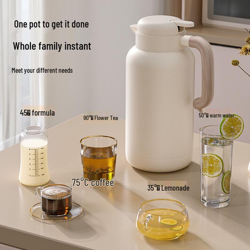 Insulated Glass Liner Thermos Flask - Large Capacity Kettle for Kitchen and Living Room.