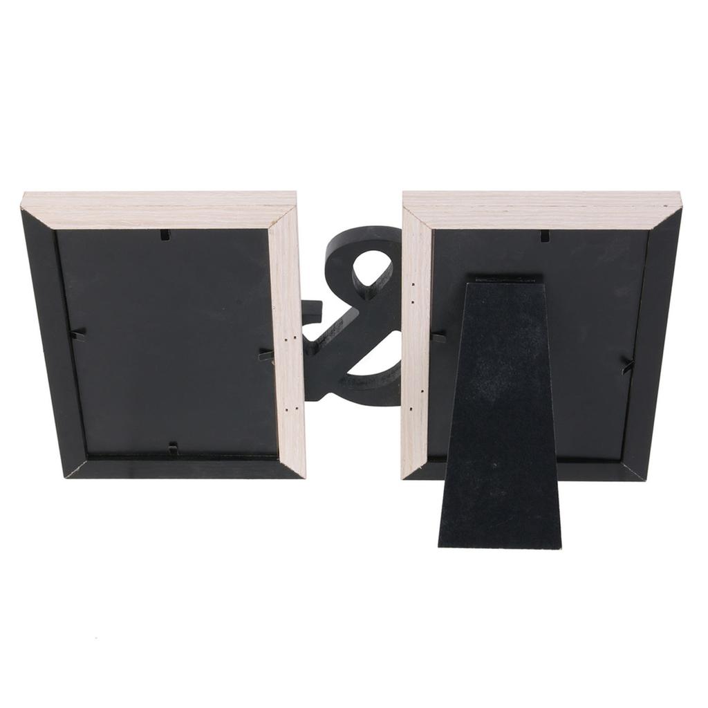 Les Trésors De Lily [A1653] - Wooden Duo Photo Frame 'Toi & Moi' Beige Black (2 Pictures ) - 31x18cm