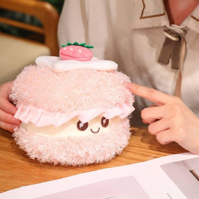 Adorável Pelúcia Macia de Pão de Chocolate Macaron Rolo Suíço Animal de Pelúcia Presente de Aniversário