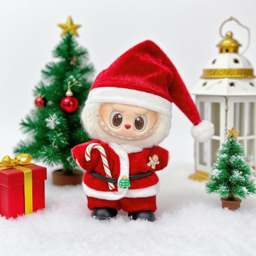 Only Labubu Pendant Doll Clothing 17cm Skirt Christmas Cute Decorative Doll Cute Toy Gift Fashion Trend