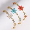Fine Fashion Jewelry 18k Gold Plated Brass Bowknot Bracelet Exquisite Zircon Flower and Bow Charm Bracelet for Women