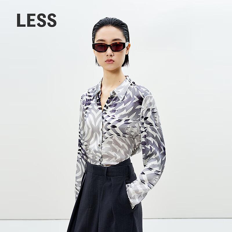 LESS 2025 Spring Silk Blend Long Sleeve Shirt