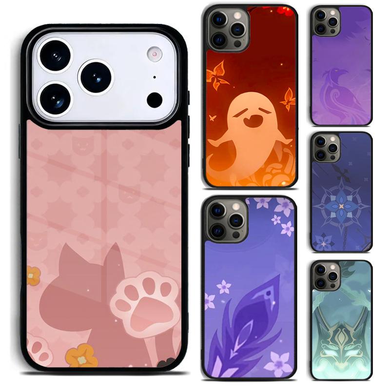 Genshin Impact Icon Phone Case for iPhone 17 16 15 Pro Max Air 14 13 12 11 Plus Shockproof Cover