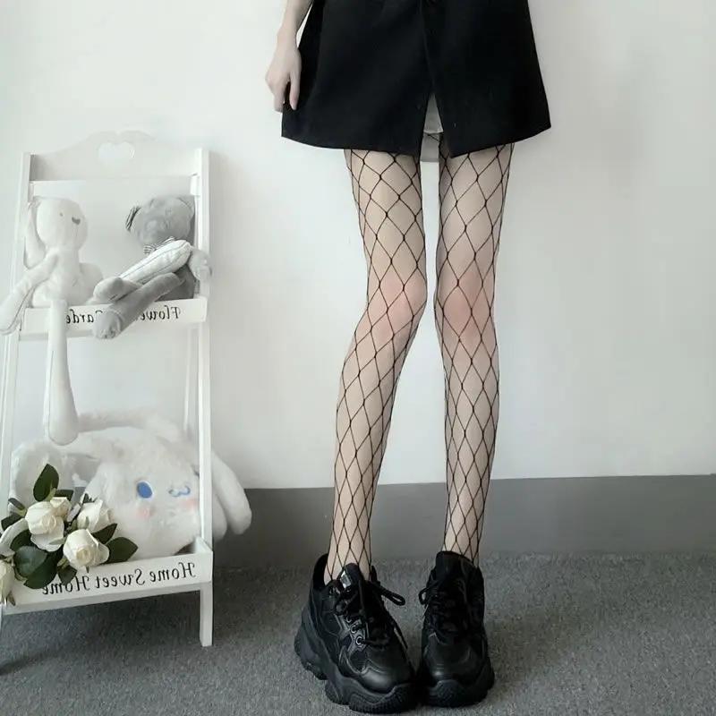 

Sexy Women High waist fishnet stocking club tights panty knitting net pantyhose mesh lingerie Anime Lolita Cosplay Costumes Fit for 40KG-70KG