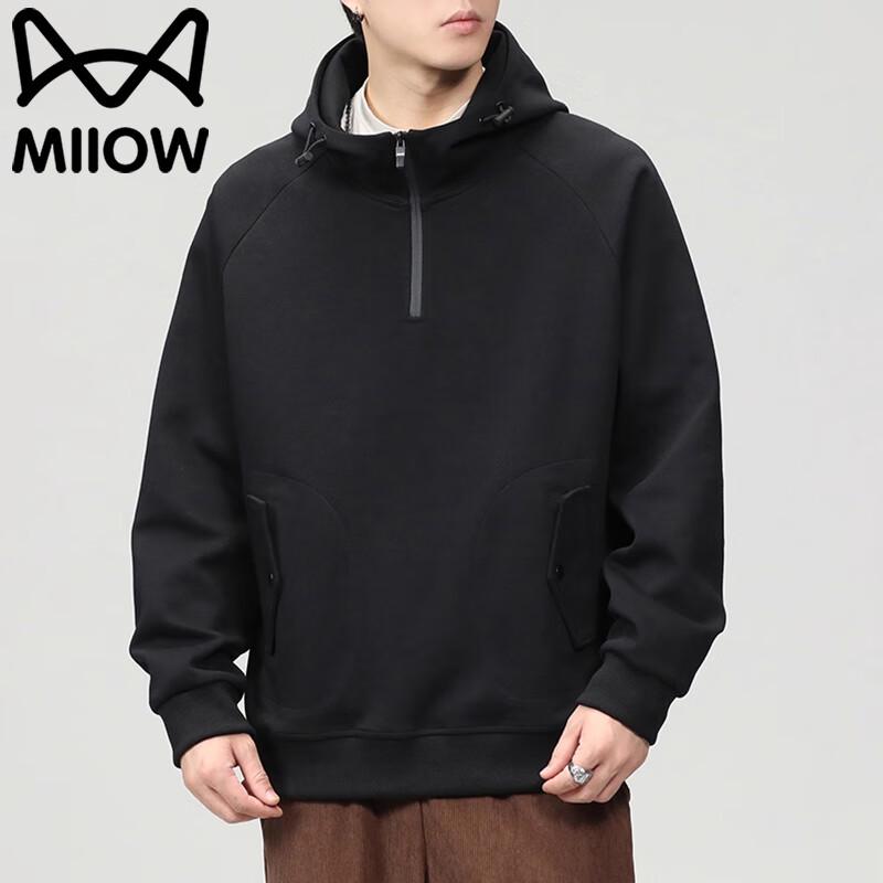 

Mao Ren Men s Casual Half-Zip Hooded Sweatshirt L