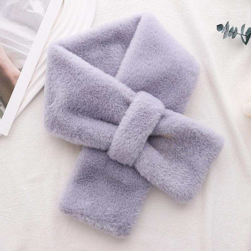 Korean-Style Faux Rabbit Fur Thick Winter Scarf - Super Warm & Stylish Neck Warmer