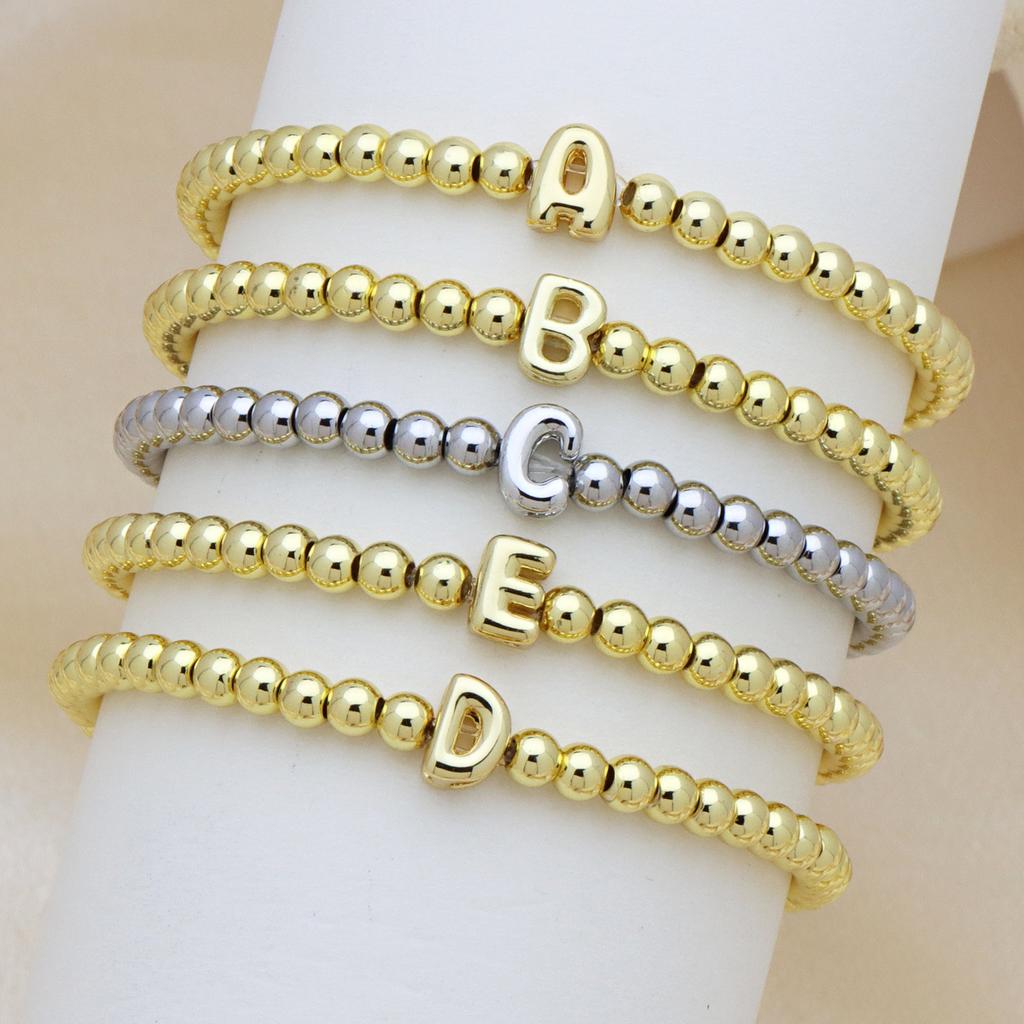 26 English Names White Gold Balloon Bubble Letter Bead Bead Bracelet Bracelet